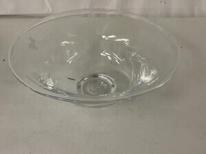 Simon Pearce Hand Blown Clear Glass Flared Centerpiece Bowl Signed 10" Wide